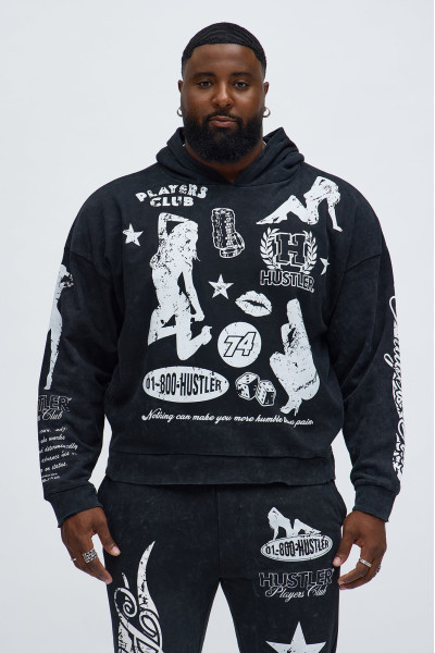 Об'ємний світшот Players Club Hustle з необробленим краєм