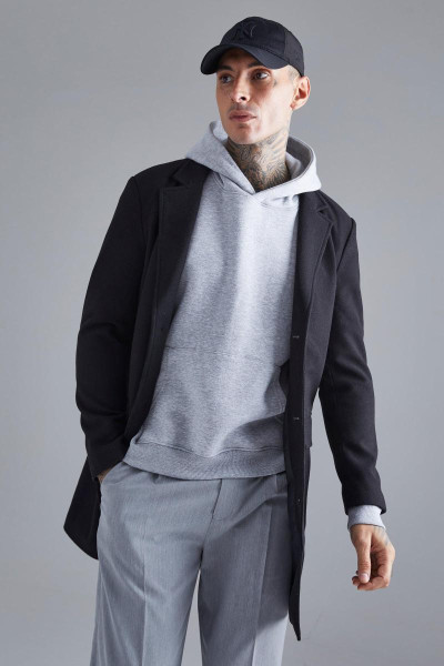 Однобортне пальто зі змішаної вовни