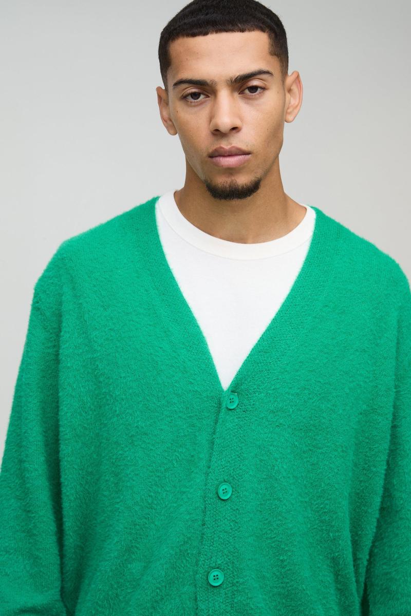 Боксерський пухнастий трикотажний кардиган