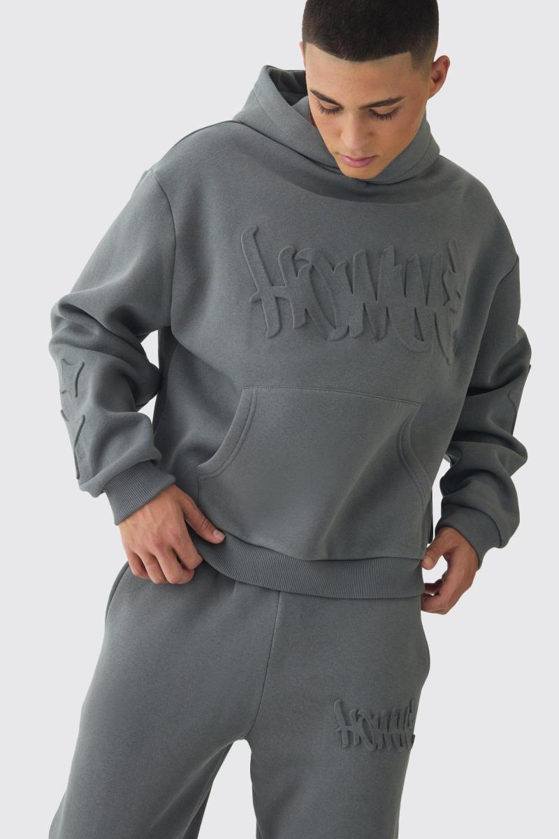 Великий спортивний костюм Boxy Homme Emboss