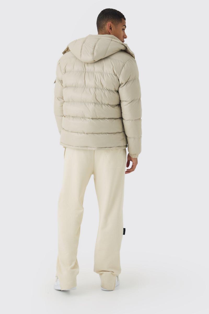 Блискуча пухова куртка з підкладкою з каменю