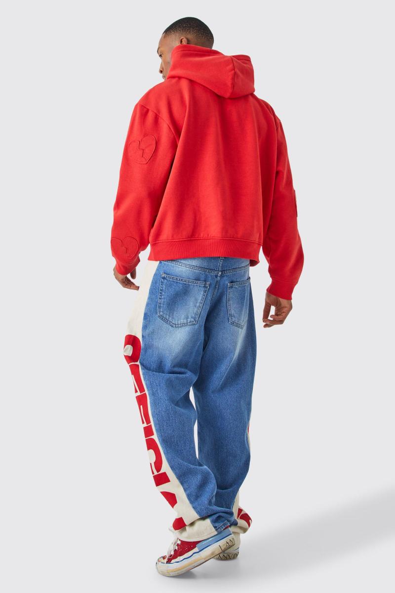 Велика толстовка з аплікаціями у формі серця