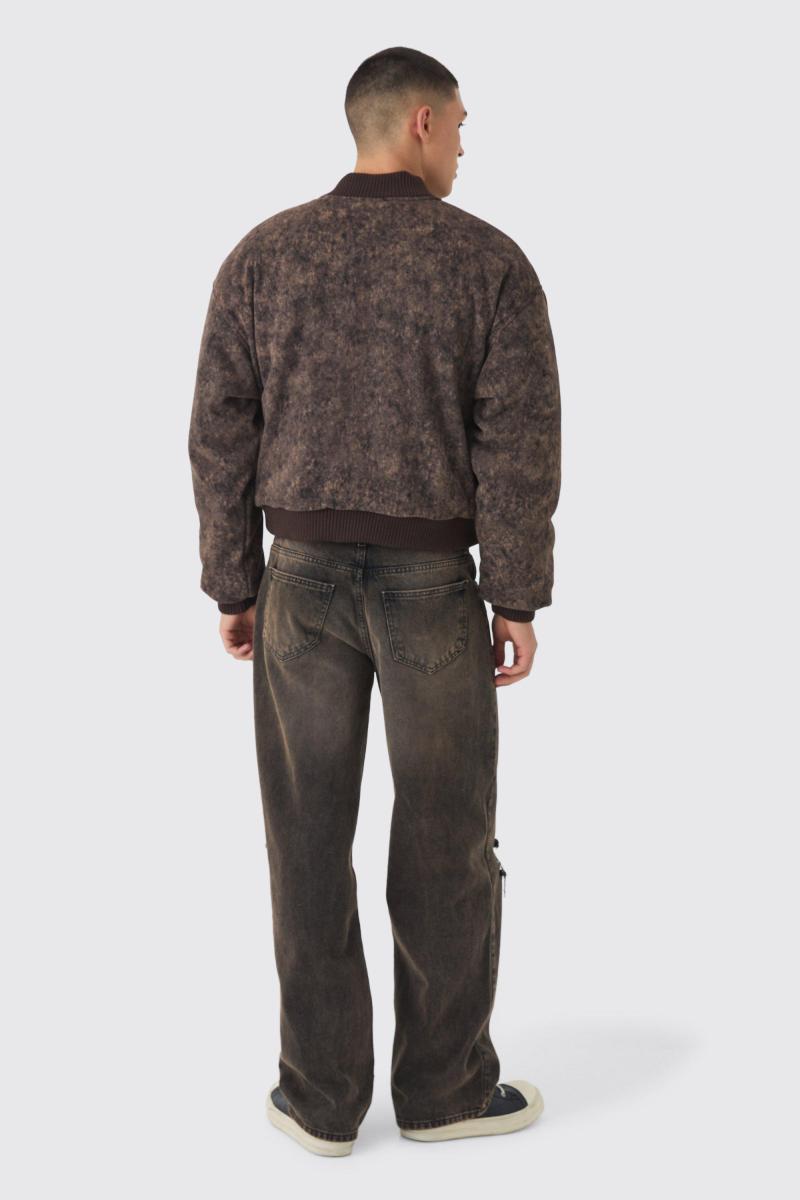Куртка-бомбер Boxy Acid Wash