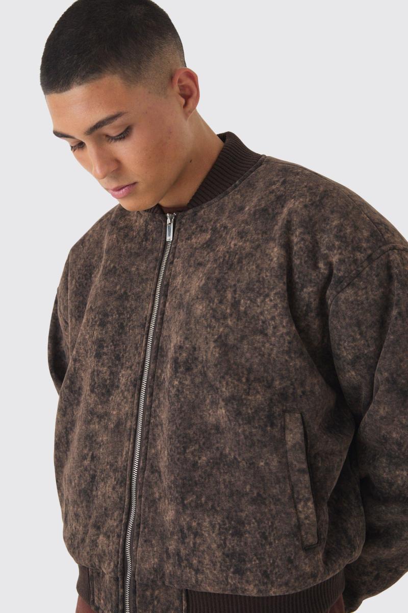 Куртка-бомбер Boxy Acid Wash