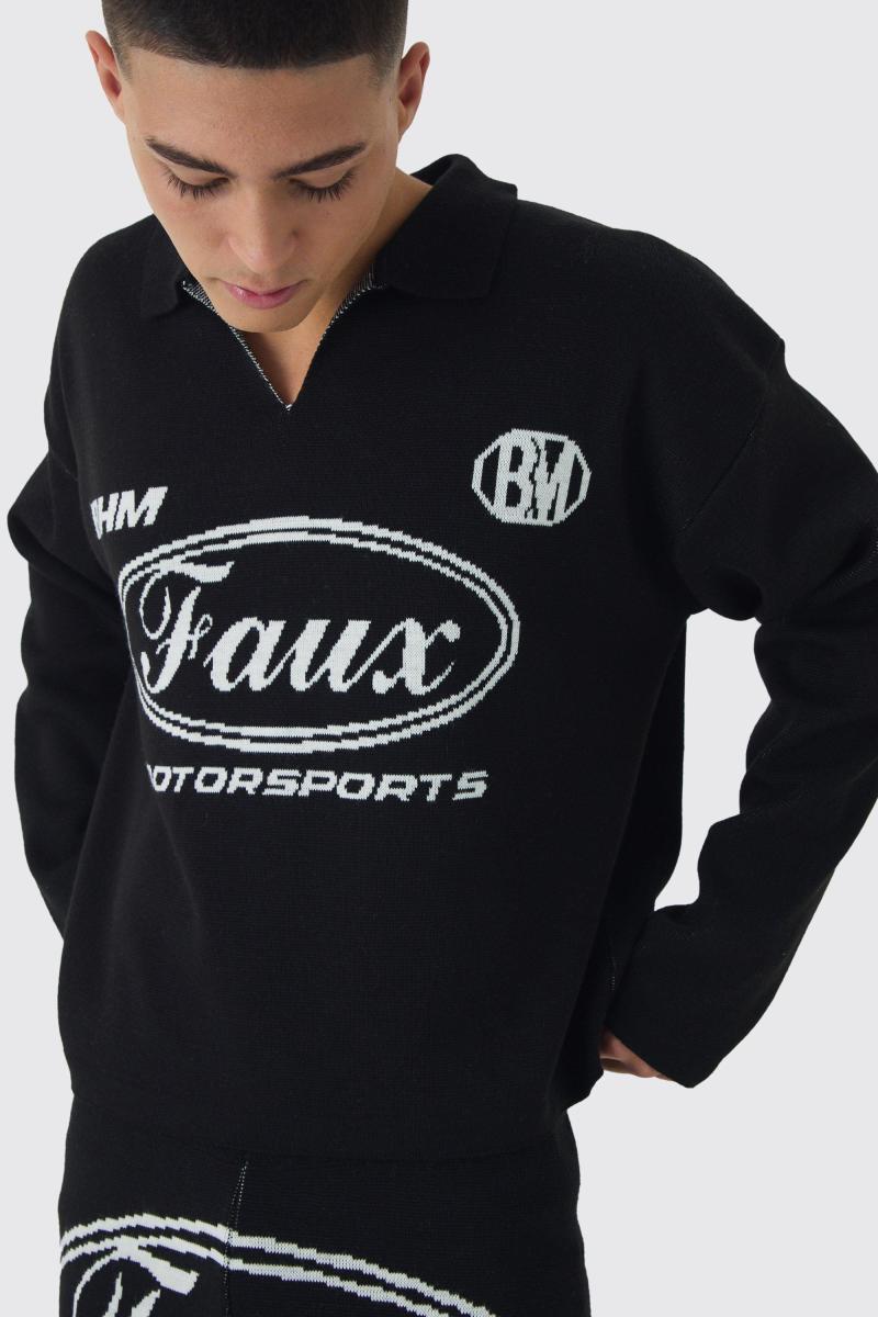 В'язаний джемпер BHM Moto з V-подібним вирізом