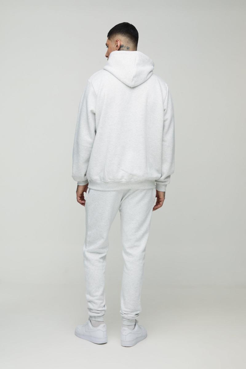 Високі джоггери на вузьку ногу 330GSM із сірого мергелю