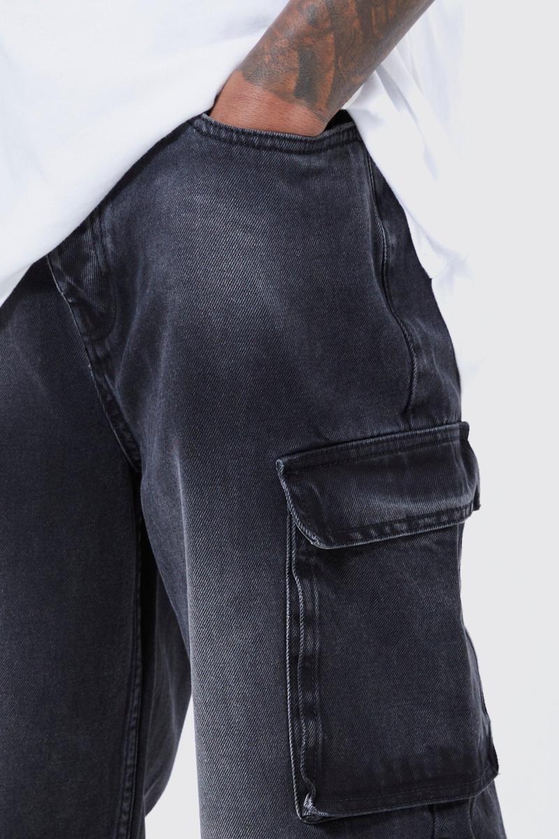 Мішкуваті вибілені джинси карго з кількома кишенями