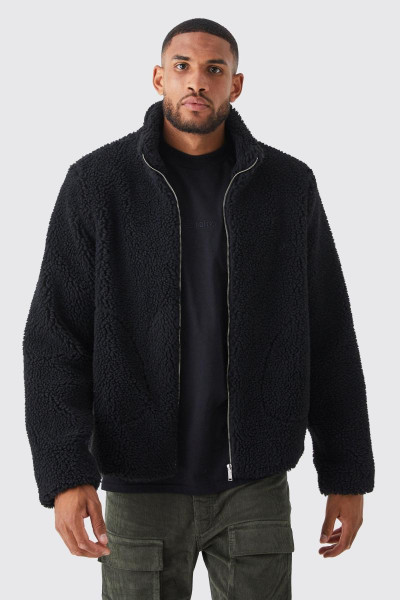 Високий чорний піджак із воронкоподібним вирізом Borg