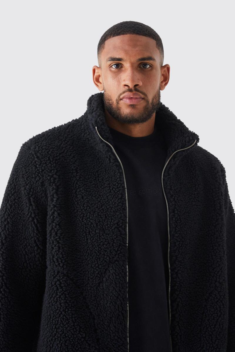 Високий чорний піджак із воронкоподібним вирізом Borg