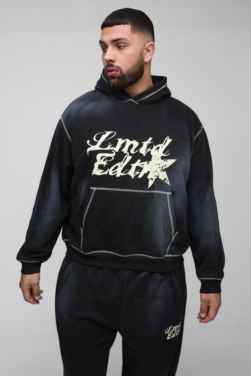 Плюс негабаритний контрастний стібок lmted Spray Wash gooded Track костюм