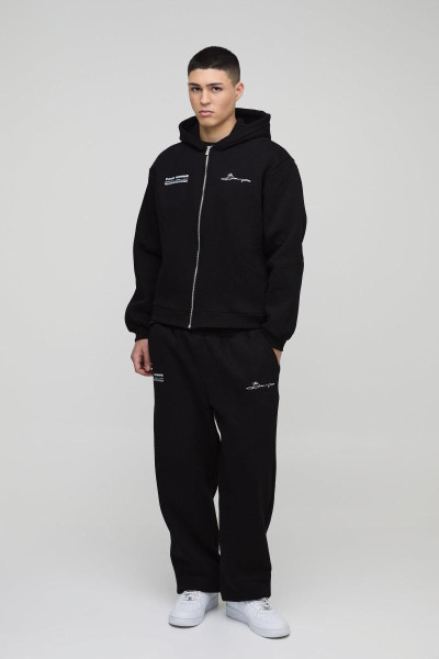 Негабаритний боксерський друк -Zip через капюшон з капюшоном