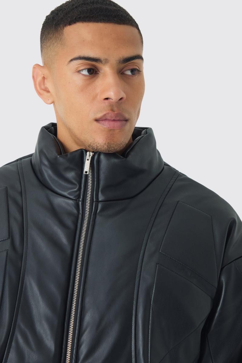 Чорна мото куртка з м’якою підкладкою