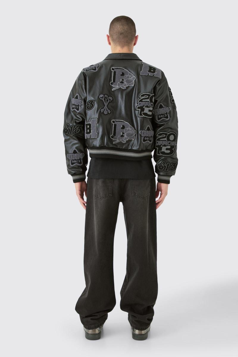 Університетська куртка з PU Tonal Badge