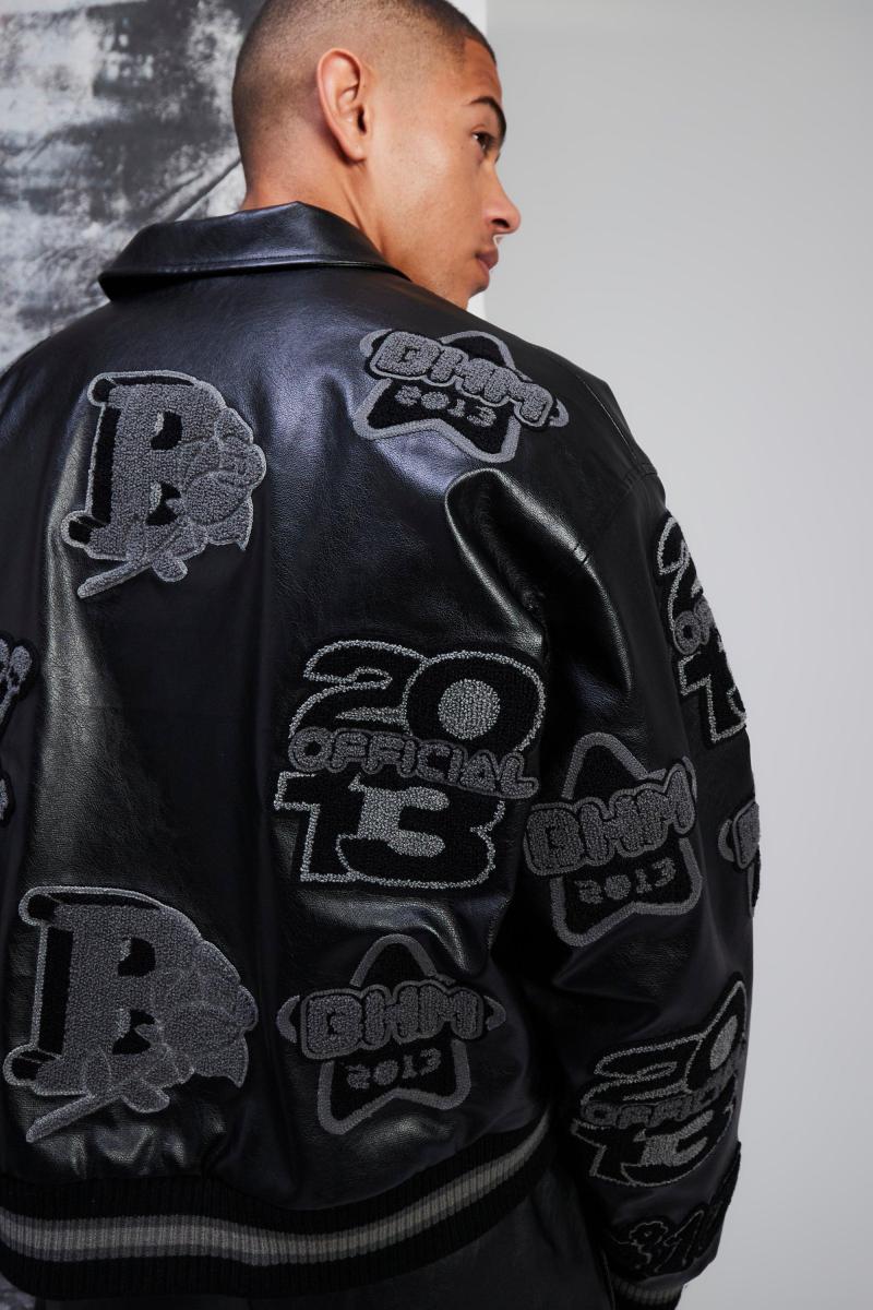 Університетська куртка з PU Tonal Badge