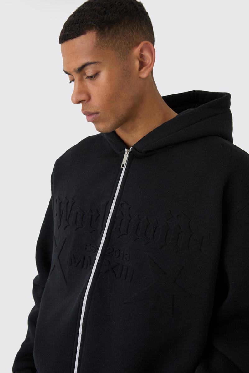 Спортивний костюм великого розміру Boxy Worldwide Embossed