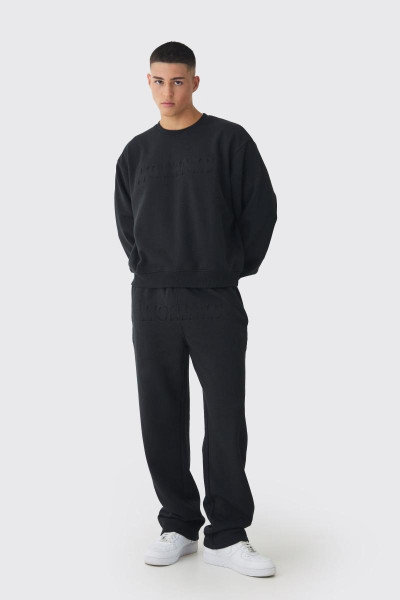 Спортивний костюм великого розміру Boxy Homme з тисненням