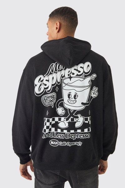 Велика толстовка Espresso з мультяшним принтом