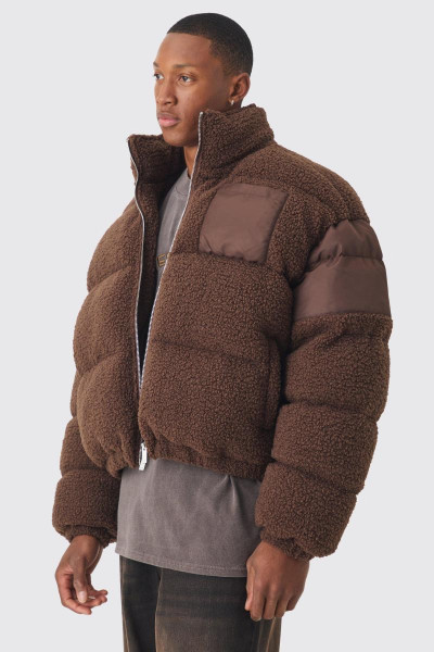 Шоколадна пуховка Borg & Nylon Funnel Neck