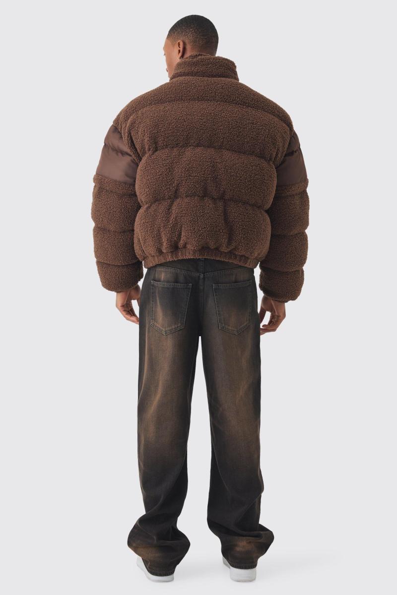 Шоколадна пуховка Borg & Nylon Funnel Neck