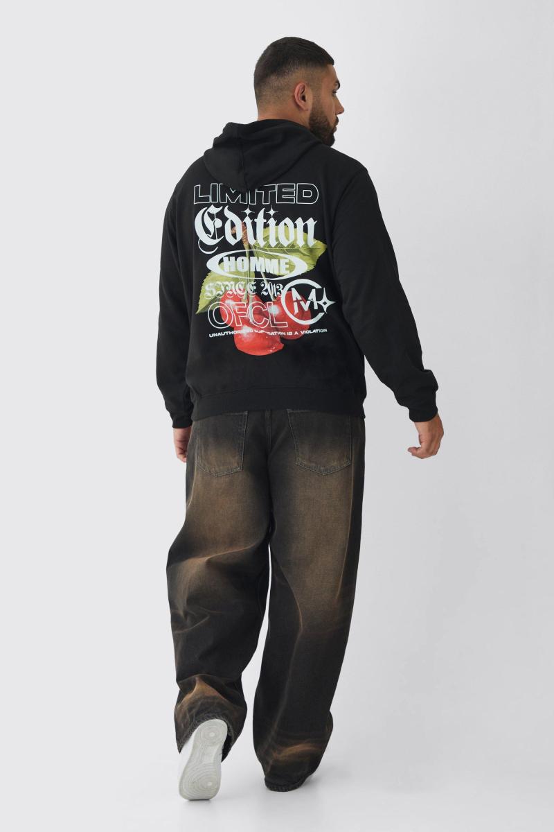 Велике худі з вишневим малюнком на спині