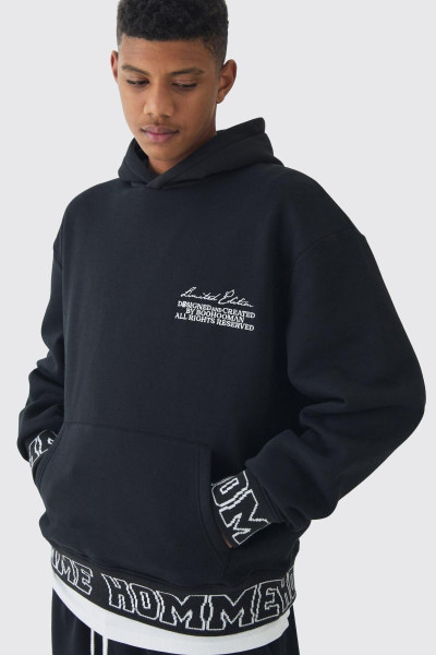 Висока толстовка з вишивкою Boxy Homme